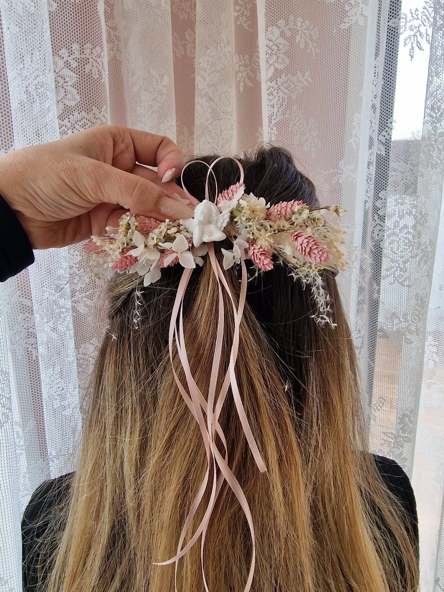 Gancho de cabelo floral booh chique