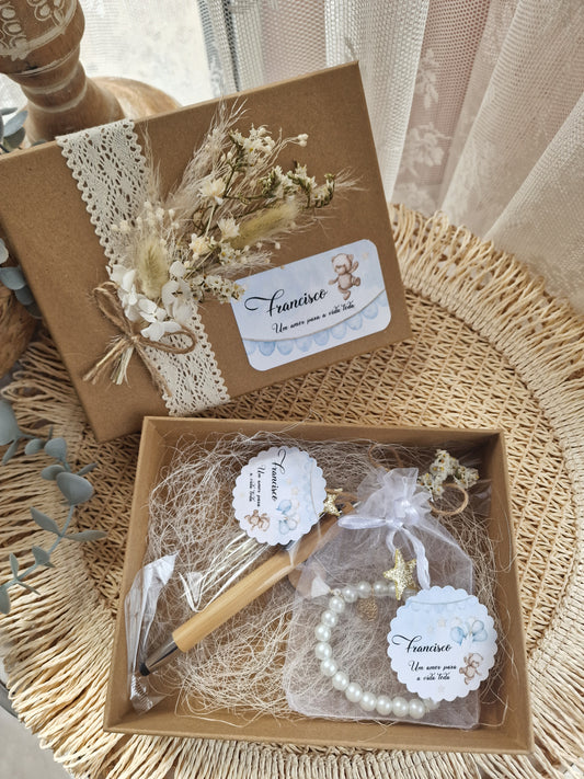 Convite Casal de Padrinhos ursinho azul