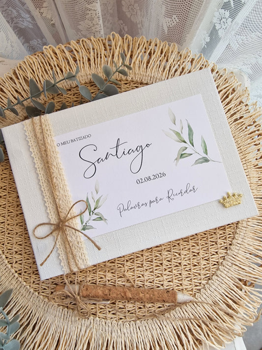 Livro de dedicatórias floral Líssima do Santiago
