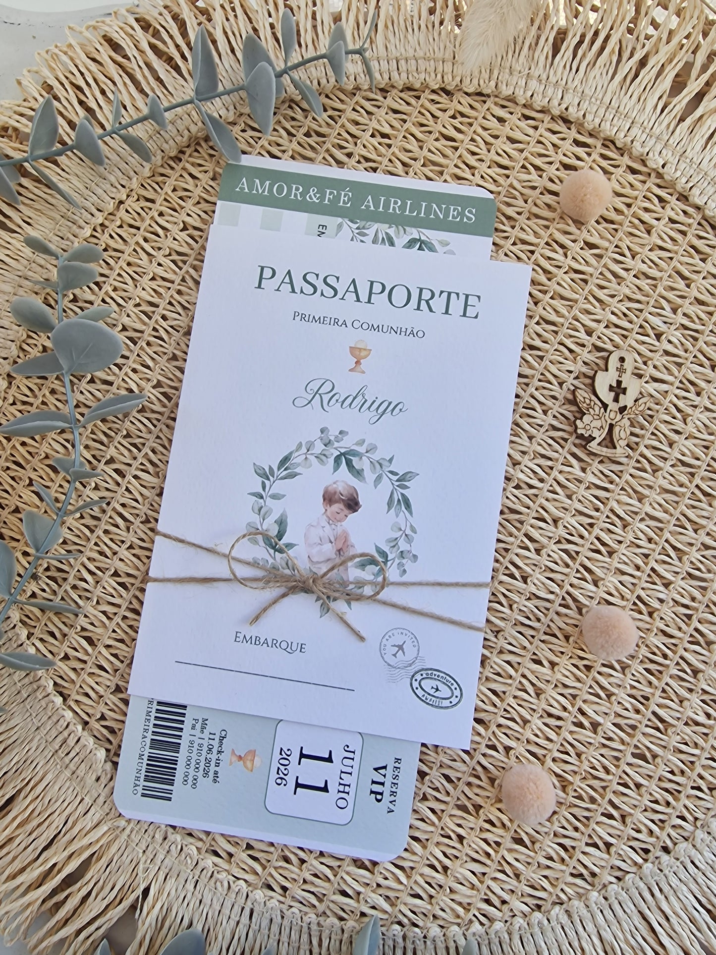 Convite passaporte "Verdes do Rodrigo"