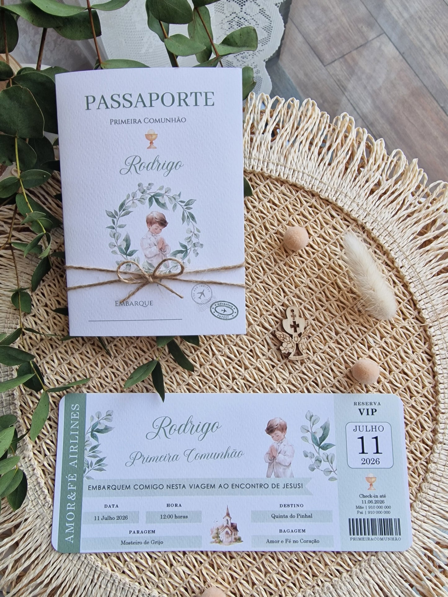 Convite passaporte "Verdes do Rodrigo"