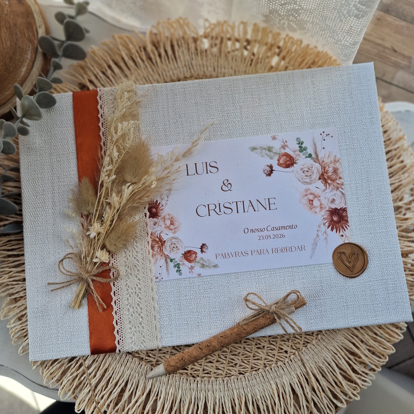 Livro de honra Casamento Terracota