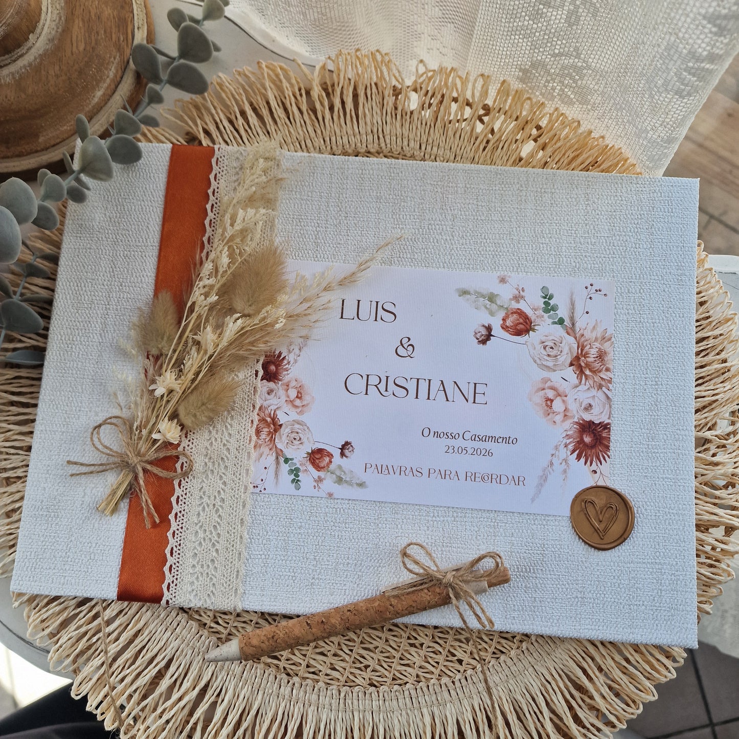 Livro de honra Casamento Terracota