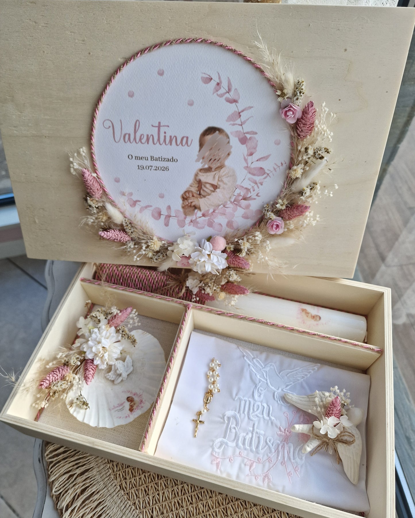 Conjunto de batismo caixa premium com foto