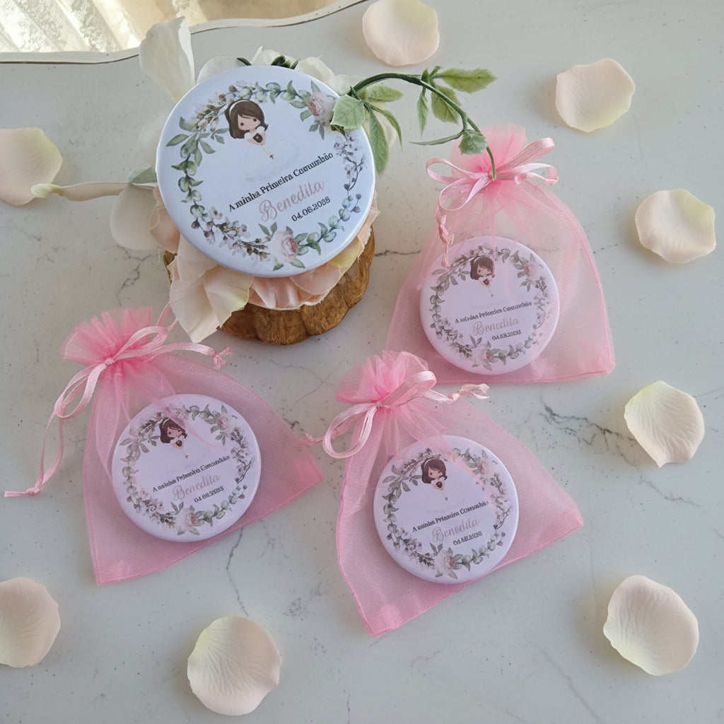 Lembrança 1ª comunhão iman personalizado com menina
