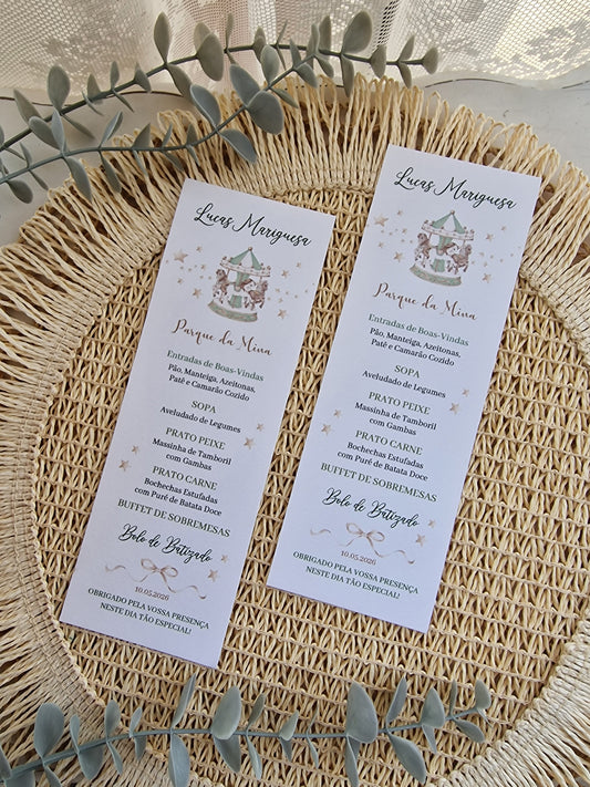 Ementa de Batizado Carrousel Verde
