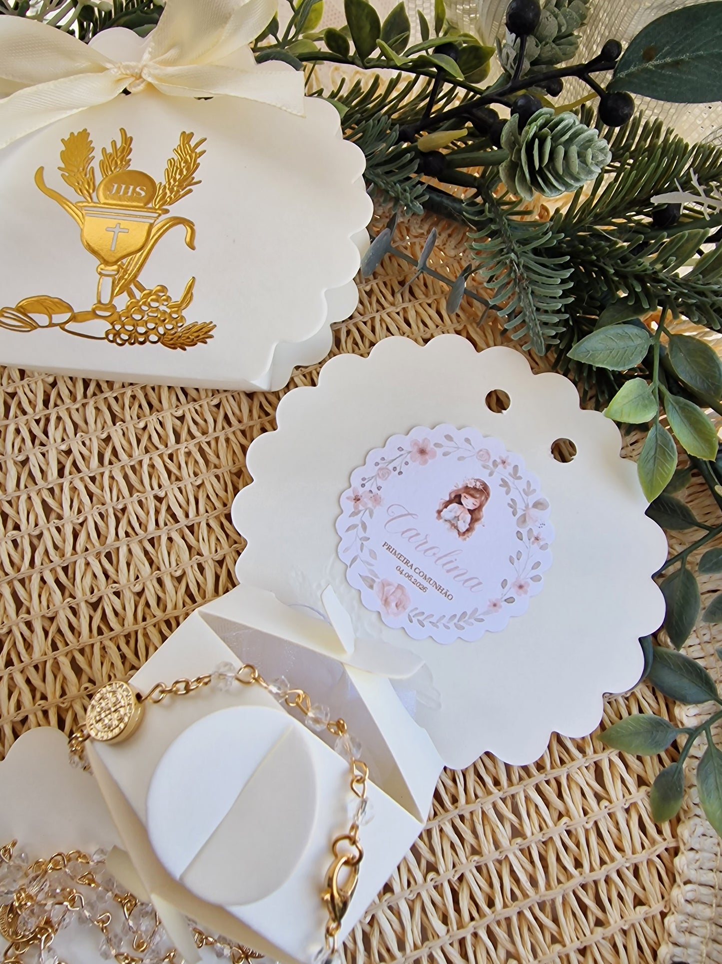 Sac spécial communion avec chapelet