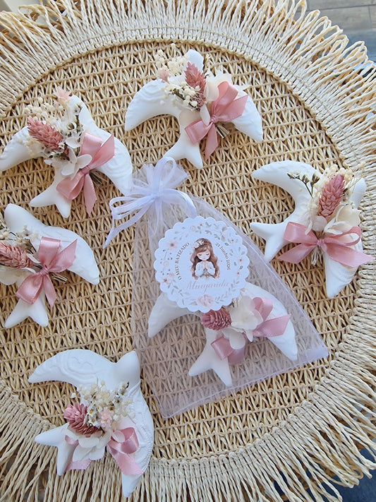 Pombinha de batizado Floral Rosinha