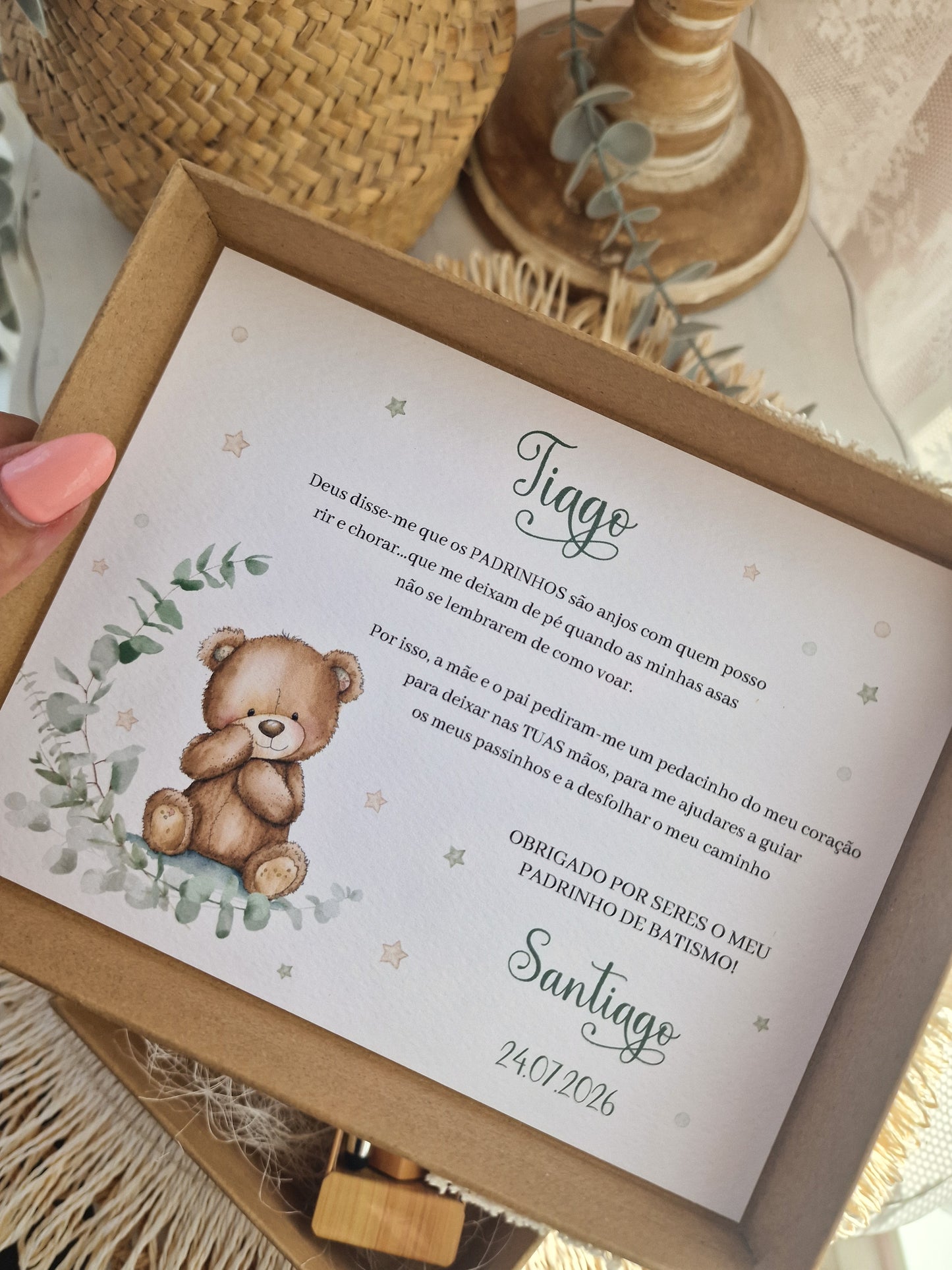 Invitation GODPARENTS teddy bears