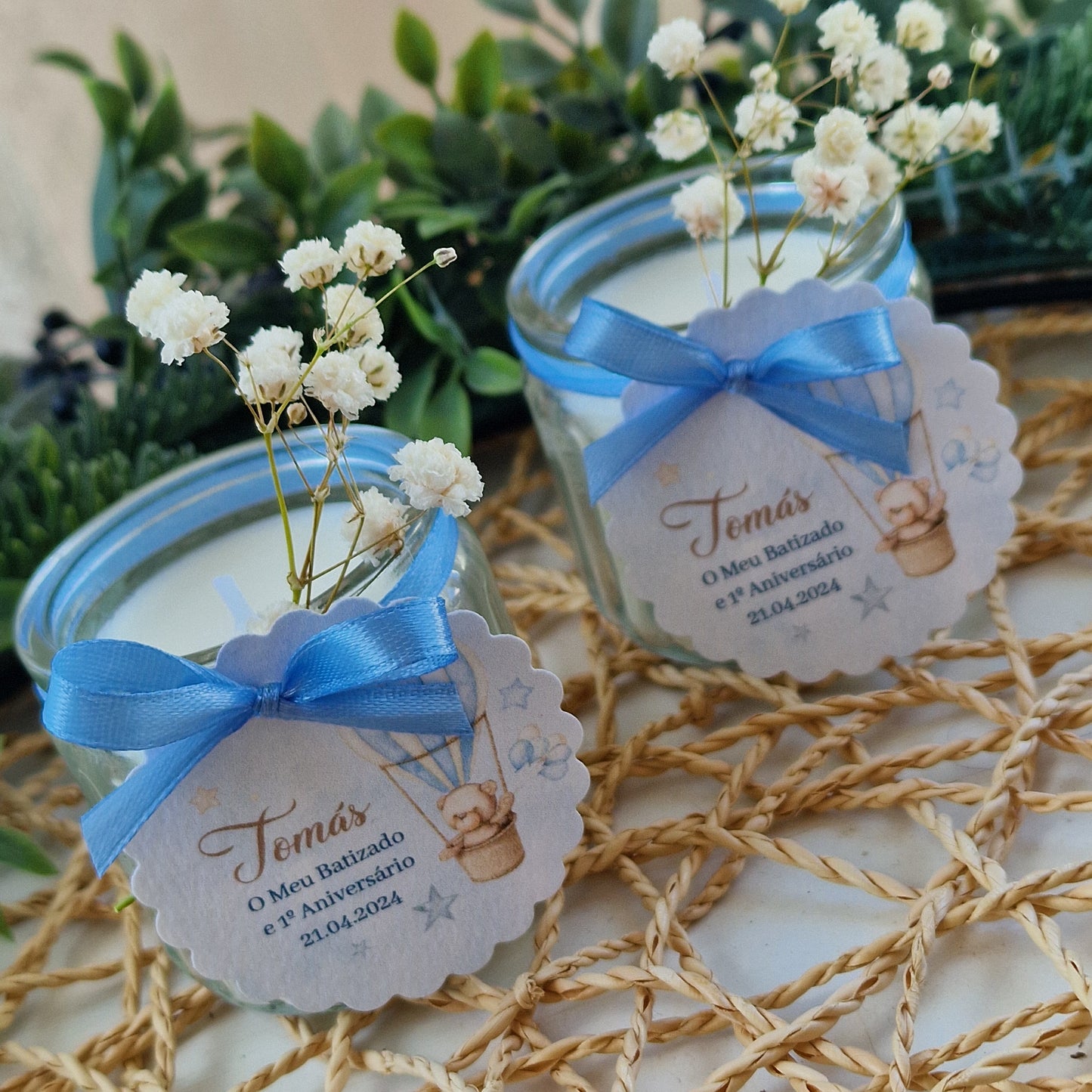 Scented candles in a glass jar