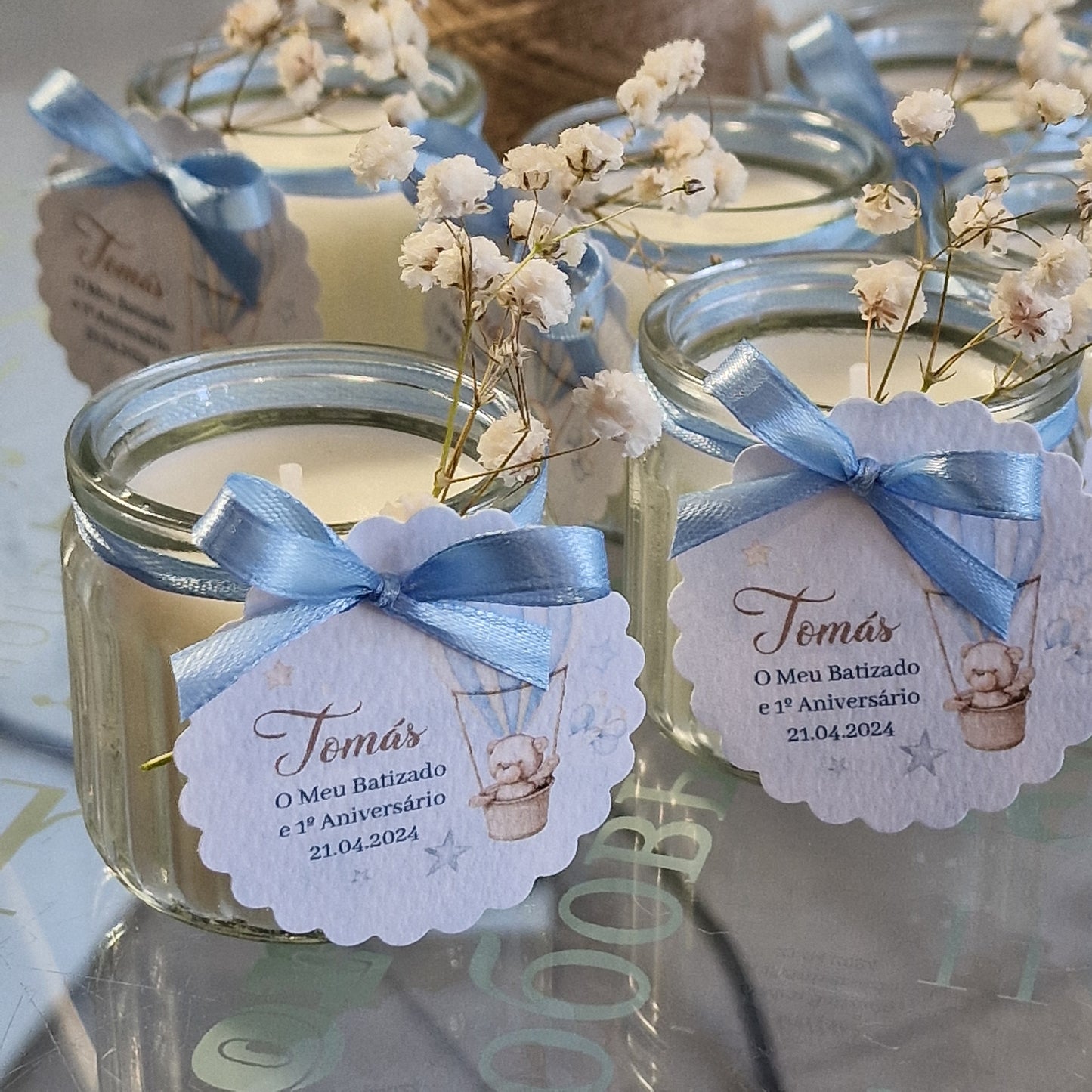 Scented candles in a glass jar