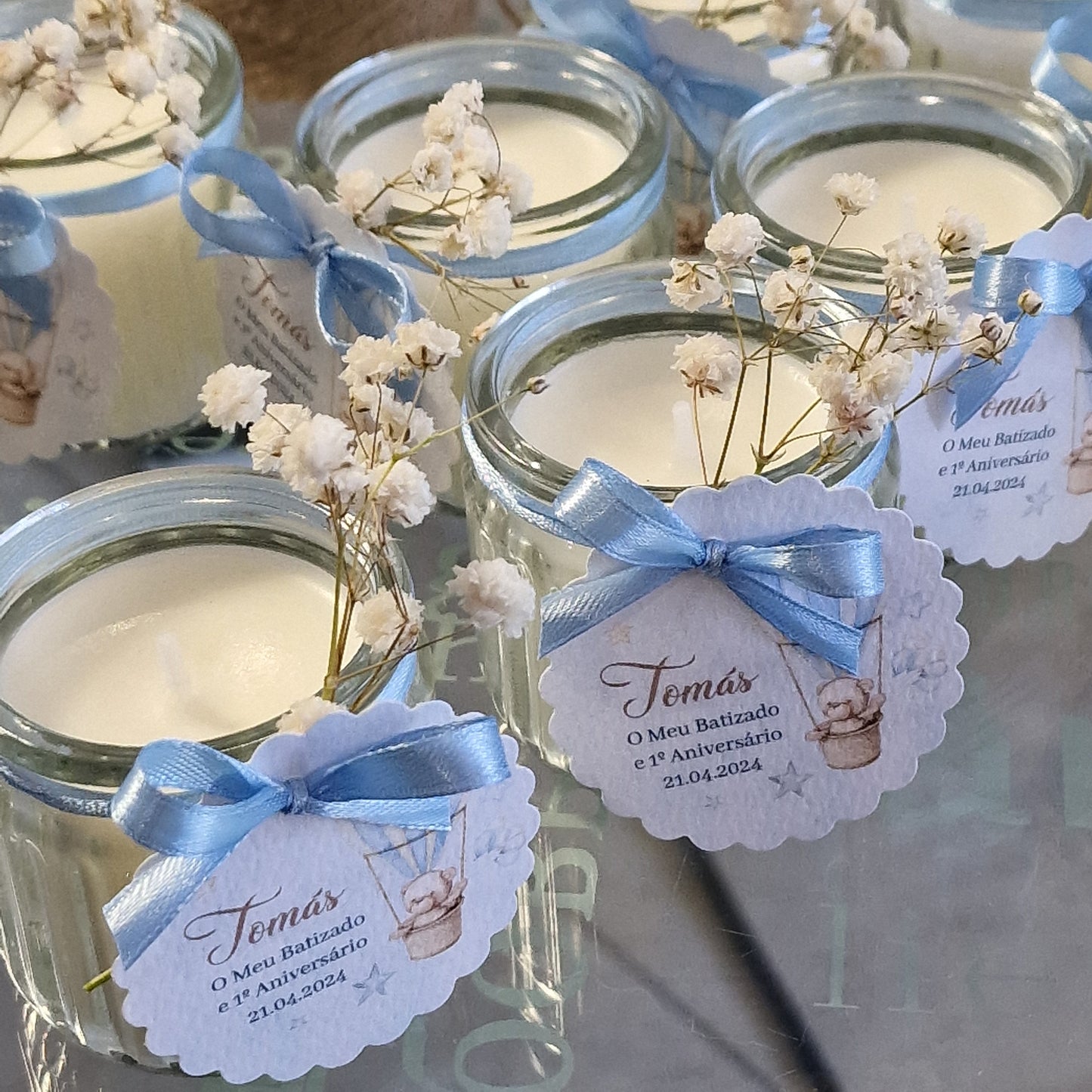 Scented candles in a glass jar