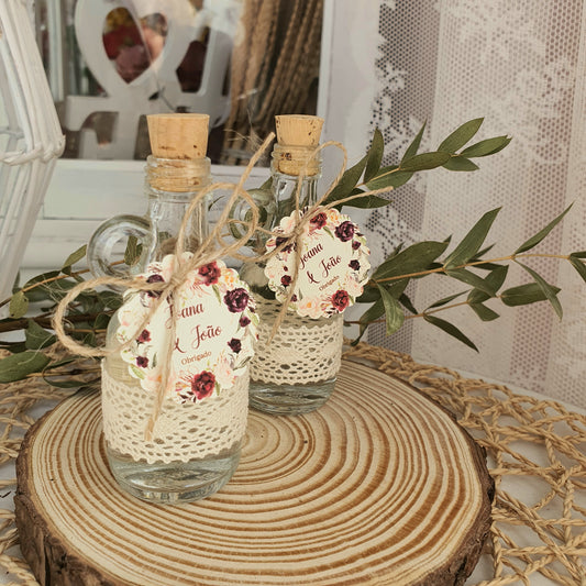 Mini garrafões decorados marsala