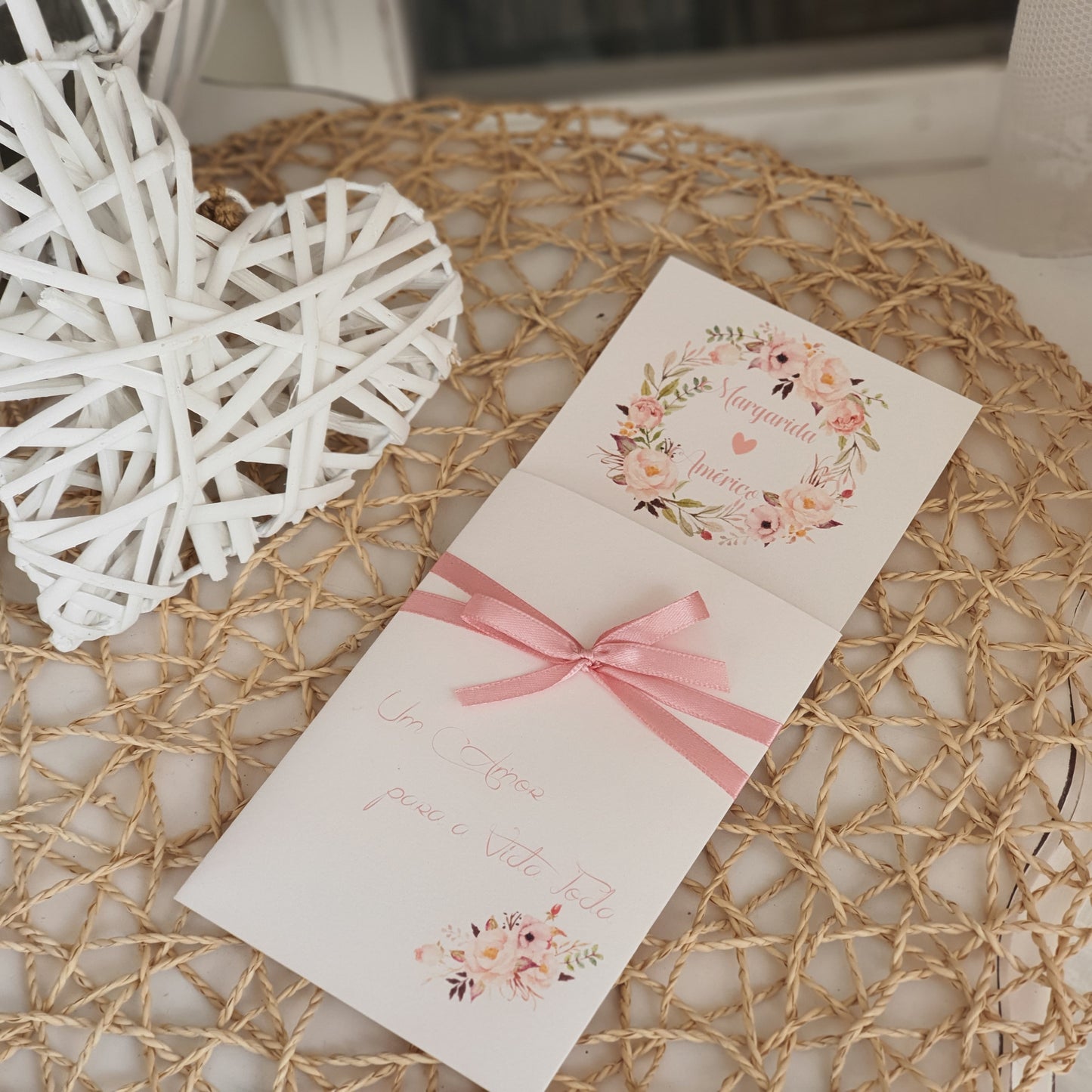 Convite floral blush