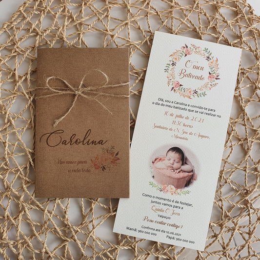 invitation florale rustique