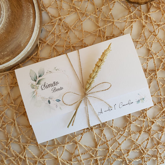 Nature and gold communion invitation