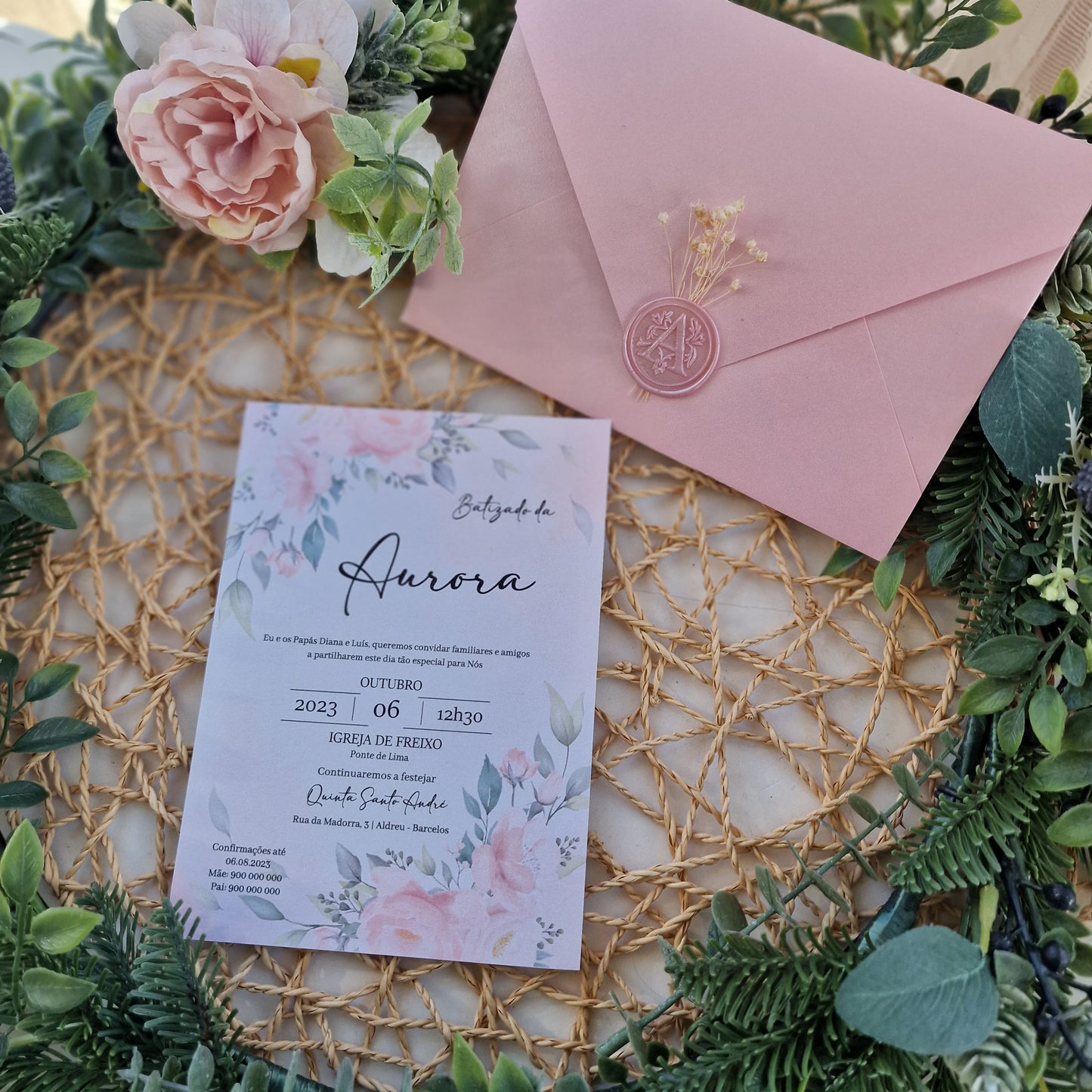 Aurora Roses Invitation